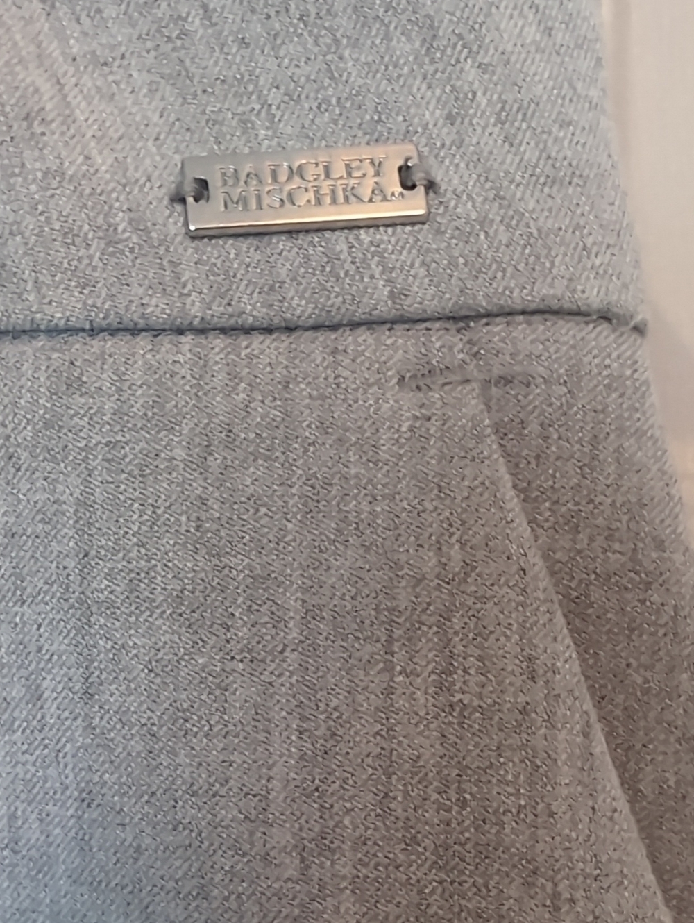 Badgley Mischka Light Gray Slim Fit Pants